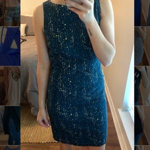 Blue Black and Cream pencil dress